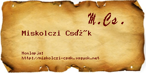 Miskolczi Csák névjegykártya